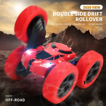 Детский трюковой автомобиль с двусторонним откидыванием 2,4-гигабайтный автомобиль с дистанционным управлением, вращающийся на 360 градусов, внедорожные радиоуправляемые дрифтерные автомобили для мальчиков, подарочные игрушки