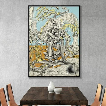 Знаменитое произведение Сальвадора Дали Les Omelettes Картина маслом холст Печать плаката Настенная картина Куадроса для гостиной без рамки