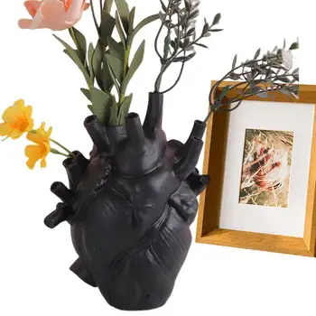 Ваза-сердечко из смолы, ваза в форме сердца, Дизайнерский орнамент в виде сердца, украшение для украшения дома, Настольные аксессуары для подарков ко Дню Святого Валентина