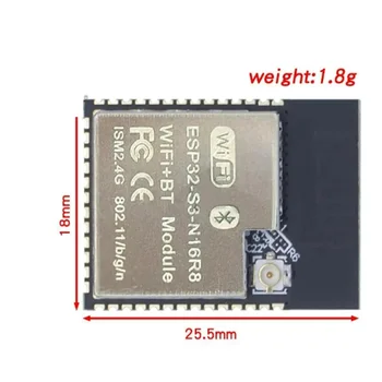 ESP32-S3-WROOM-1, ESP32-S3-N16R8, Двухъядерный, Совместимый с Wi-Fi и Bluetooth, Модуль MCU, Интернет вещей, Беспроводной модуль