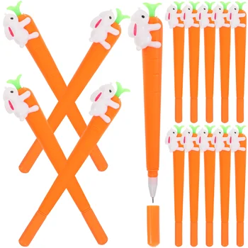 15шт мультяшных ручек для письма, очаровательных ручек с кроликом и морковью, прекрасных ручек с чернилами 05 мм
