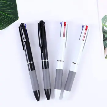 Трехцветная шариковая ручка 50ШТ, многоцветная, офисная, черная, красная и синяя, трехцветная, встроенная ручка для подписи