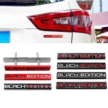 3D Металлический логотип BLACK EDITION, задний багажник, Передняя решетка, Эмблема, значки, наклейки для Toyota Honda Lexus Suzuki KIA Hyundai Audi