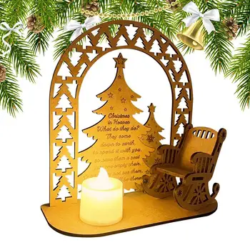 Рождество на небесах, Стул со свечой, Памятное украшение со свечой и кресло-качалка, Чайный светильник с подсвечником для крыльца