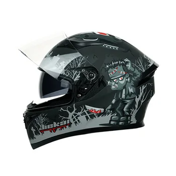 Полнолицевый мотоциклетный шлем с двумя линзами Casco Moto Capacete ABS Shell для взрослых, шлем для мотокросса на мопедах, одобренный DOT