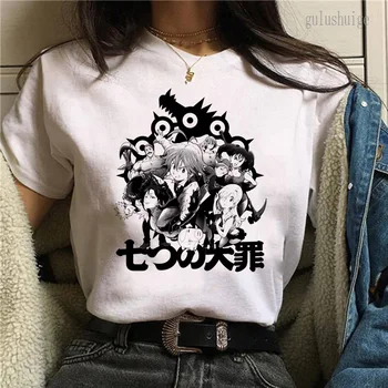 Футболка Seven Deadly Sins унисекс, забавная футболка с мангой, японская футболка с аниме kawaii, футболка Nanatsu No Taizai Meliodas, футболка с рисунком из мультфильма
