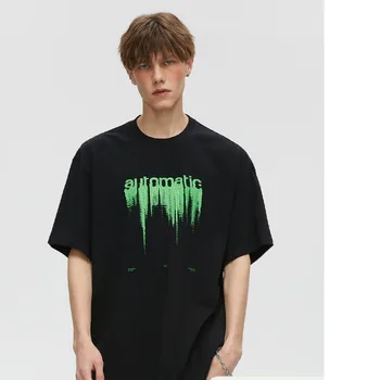 2023 В том же стиле, что и Дилан Ван] Креативная Классическая Уличная Модная брендовая футболка с коротким рукавом и принтом Slurry для Мужчин и Женщин
