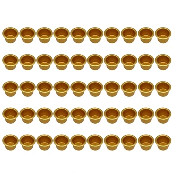 50шт Мини-металлический подсвечник Набор из 50 золотых алюминиевых канделябров для праздничных украшений Простые украшения для дома Прямая поставка