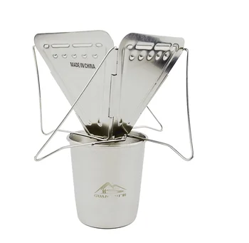 Складной Портативный фильтр для чая и кофе из нержавеющей стали, для кемпинга на открытом воздухе, A807