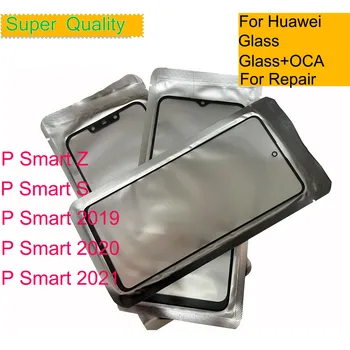 10 шт./лот для Huawei P Smart Z Сенсорная панель Переднее Внешнее стекло ЖК-объектив P Smart S 2021 2020 2019 Стекло с OCA