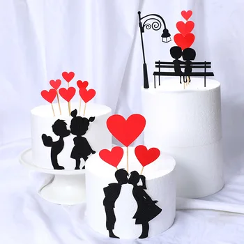 Новый Свадебный Набор Love Cupcake Topper На День Святого Валентина, Топперы Для Торта На Годовщину Свадьбы, День Святого Валентина, Украшения Для Торта