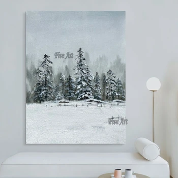 В день сильного снега, красивая пейзажная картина, 100% ручная роспись, настенная картина для отеля, Украшение для импортного товара из Китая, без рамки
