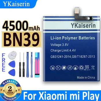 YKaiserin Сменный Аккумулятор BN39 BN 39 Для Xiaomi Mi Play MiPlay Аккумуляторная Батарея Телефона 4500 мАч + Бесплатные Инструменты