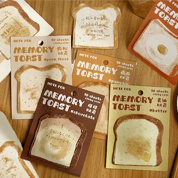 Высококачественные стикеры для тостового хлеба, 30 листов / книга, канцелярские принадлежности для студентов, наклейки для сообщений, бумага для заметок от руки, Офисная бумага для заметок