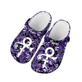 Домашние сабо Prince Rogers Nelson Purple Rain на заказ; Водонепроницаемая обувь для мужчин и женщин; обувь для подростков с 3D-принтом; Садовые тапочки с пляжными отверстиями;