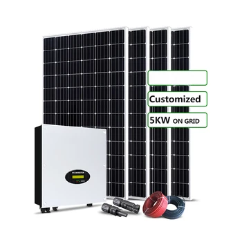 На сетке установлена солнечная панель мощностью 6 кВт мощностью 5000 Вт для домашнего использования солнечная энергетическая система мощностью 6 кВт