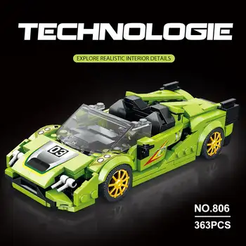 Технический строительный блок Reobrix Модель городского автомобиля Lamborghini FKP 37 Super Car Технические блоки, Кирпичные Автомобильные игрушки, совместимые Lego