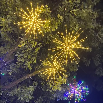 Высокая яркость 88 светодиодных фейерверковых огней Рождественская елка Подвесная звезда Сказочный свет Медная проволока Фейерверк для декора сада