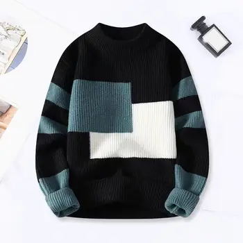 2024 зимний корейский стиль, утепленный мужской теплый свитер, мужские модные теплые свитера, мужские шерстяные пуловеры, мужской полный размер M-3XL