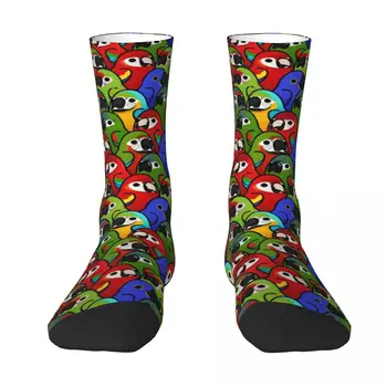 Чулки для отряда Ара, Носки с разноцветными птицами для девочек, Носки в стиле ретро средней мягкости, осенние велосипедные нескользящие дизайнерские носки В подарок