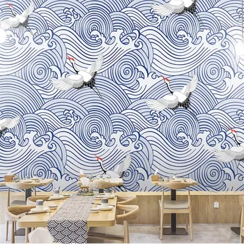 Индивидуальные декоративные обои в японском европейском стиле, Большой суши-ресторан, ресторан барбекю, фоновая фреска, обои