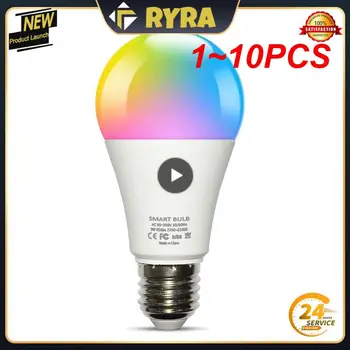 1 ~ 10ШТ Умных ламп E27 Led Лампа Smart Light Bulb RGB 220V 110V Работает с приложением Tuya Smart Life Smartthings Alexa Hub