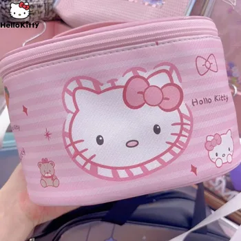 Sanrio Hello Kitty Розовые Косметички Y2k Милая Сумка Для Хранения Из Искусственной Кожи Большой Емкости Женские Модные Сумки В Японском Корейском стиле