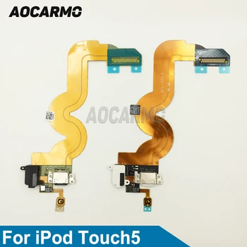 Aocarmo Черный/белый Порт для зарядки док-станции зарядного устройства, разъем для наушников, гибкий кабель для iPod Touch5