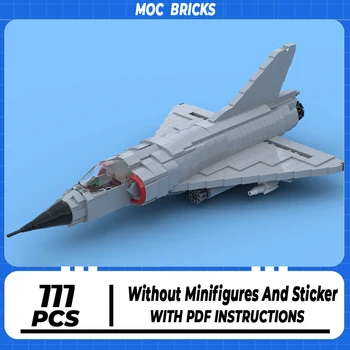 Строительные кирпичи Moc Военная модель истребителя Dassault Mirage III Технологические авиационные блоки Сборка набора 