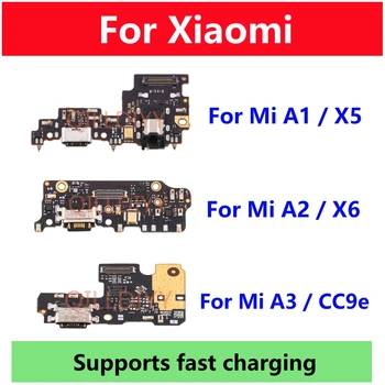 Для Xiaomi Mi A1 A2 A3 5X 6X CC9e USB порт зарядное устройство док-станция Разъем Плата для зарядки Гибкий кабель Микрофон Детали платы для микрофона