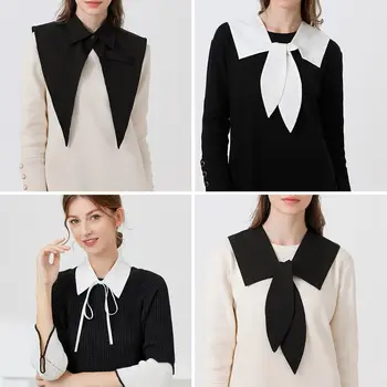 Хлопчатобумажная рубашка с искусственным воротником, модная Съемная женская классическая блузка с винтажным отворотом, ложный воротник