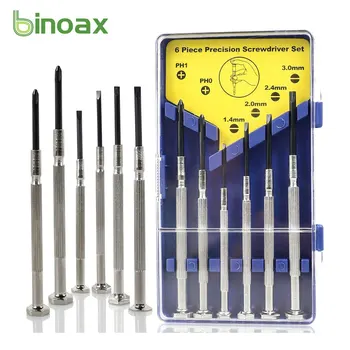 Binoax, 6 ШТ., Наборы прецизионных отверток, набор для ремонта очков, плоская отвертка и головка Philips для ремонта электронных часов