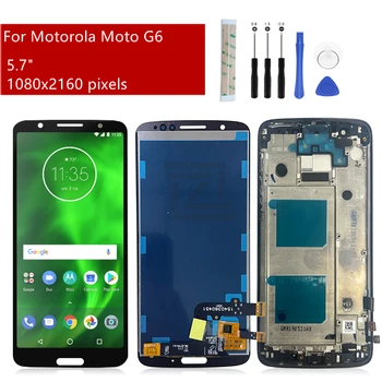 Для Motorola Moto G6 ЖК-Дисплей С Сенсорным Экраном, Дигитайзер В Сборе С Рамным Дисплеем, Запасные Части Для Ремонта 6,7