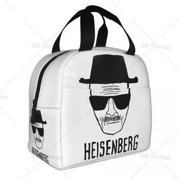 Мужская Голова, черно-белые изолированные сумки для ланча, холодильник, Многоразовый Ланч-бокс Heisenberg Walter, сумки-тоут для школы на открытом воздухе