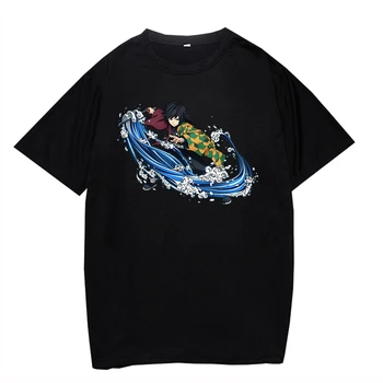 Tomioka Giyuu, футболка с изображением аниме Demon Slayer, мужская /женская футболка с принтом манги, повседневная футболка Унисекс, мужская