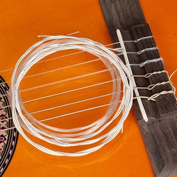 набор гитарных струн из 6шт нейлоновых серебристых струн для классической гитары