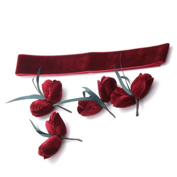 Свадебные боковые заколки для галстука с красным тюльпаном, означающим счастье, украшения для вечернего наряда в тон ткани