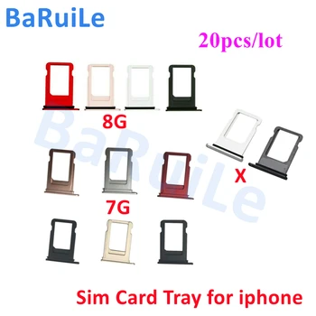 BaRuiLe 20шт Лоток для SIM-карт для iPhone X XS Max 5S 6 6S 7 8 Plus Слот для держателя SIM-карты Адаптер для считывания Запасных частей