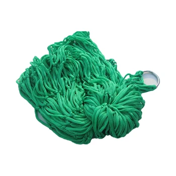 1 комплект Толстой сетки Кемпинг Гамак Нейлоновая Веревка Одиночный Гамак Наружные Принадлежности Зеленый