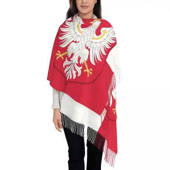Шарф с персонализированным принтом Королевства Польша, шарф с флагом, мужские, женские, зимние, осенние теплые шарфы, шаль, обертывание