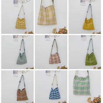 Новая Детская сумка-Мессенджер в Корейском стиле Для путешествий На Открытом Воздухе, сумка для Родителей и детей, Хлопковая Клетчатая Милая Сумка Для девочек