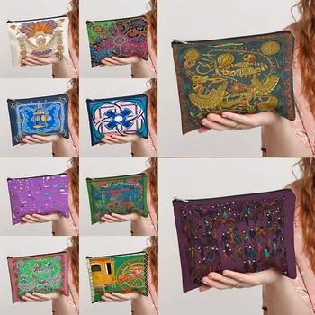 Женские кошельки с рисунком роскошного бренда, женские сумки, косметичка, органайзер для путешествий с цветами, косметичка роскошного дизайна