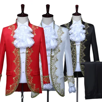Мужской костюм в стиле ретро, пальто, брюки, галстук, рукав, цветок, 4 шт., наряды, певица, ведущий сцены, драматическое представление, свадебное платье, одежда