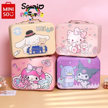 Косметичка Miniso Sanrio, модная и высококачественная портативная коробка для хранения, многофункциональная дорожная сумка для стирки большой емкости