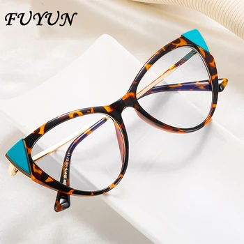 Женские Классические очки Cat Eye с синим светом TR90 + металлический материал, легкие оптические очки люксового бренда, модные оптические очки