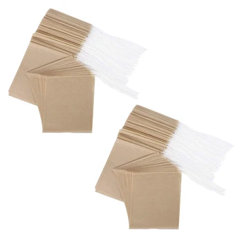 Пакетики для чая 600ШТ, одноразовый бумажный пакетик для чая с завязками, безопасная небеленая бумага с высокой проникающей способностью