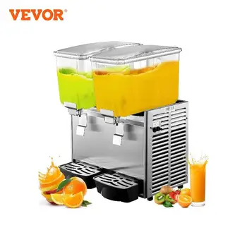 Коммерческий диспенсер для напитков VEVOR из нержавеющей стали, 12Л, 2/3 емкости, автомат для приготовления чая со льдом, фруктового сока с термостатом