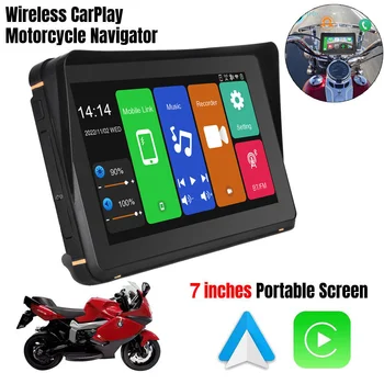 7-дюймовая сенсорная мотоциклетная GPS-навигация, портативный специальный навигатор для мотоциклов, Поддержка CarPlay / Android Auto IPX76 Водонепроницаемый