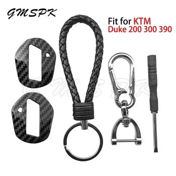 Защитная крышка для ключей мотоцикла с рисунком из углеродного волокна, крышка для ключей, чехол для ключей, подходит для Duke 200 300 390 Duke200 Duke300 Duke390
