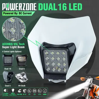 PowerZone Мотоциклетная фара Налобный фонарь Супермото Обтекатель для фары KTM EXC SXF MX Dirt Bike Enduro